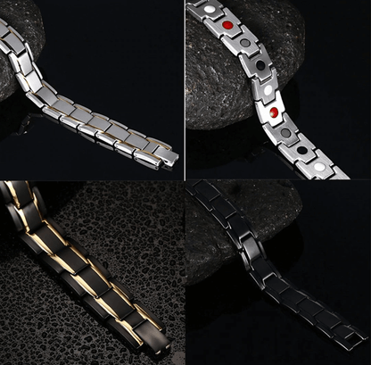 Stainless Steel Magnetic Bracelet with Integrated Energy Magnets