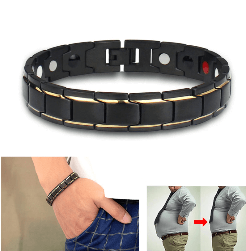 Stainless Steel Magnetic Bracelet with Integrated Energy Magnets