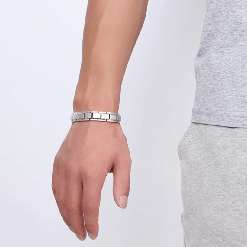 Stainless Steel Magnetic Bracelet with Integrated Energy Magnets