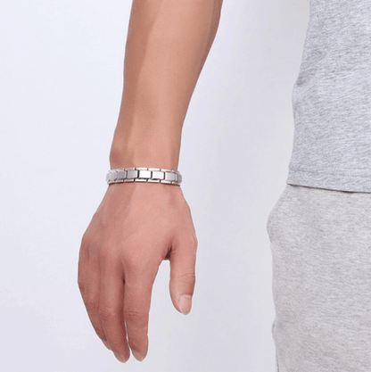 Stainless Steel Magnetic Bracelet with Integrated Energy Magnets