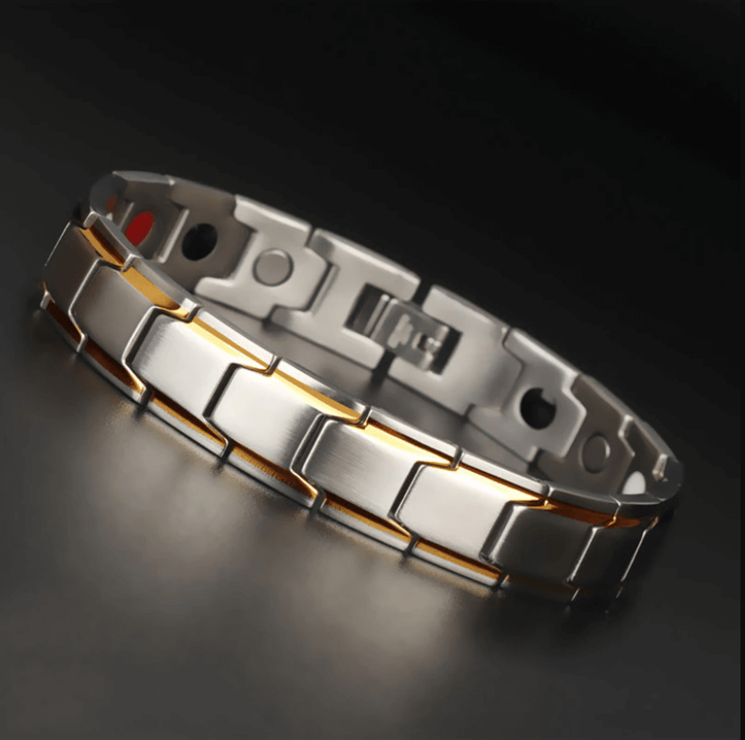 Stainless Steel Magnetic Bracelet with Integrated Energy Magnets