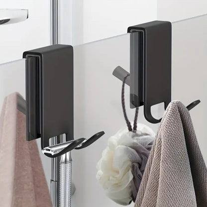 Stainless Steel Shower Hooks for Frameless Glass Doors, Polished Bathroom Towel Hooks