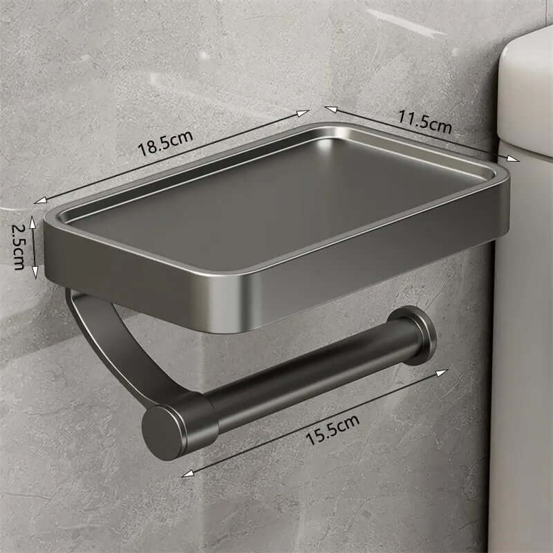 Stainless Steel Toilet Paper Holder with Storage Shelf