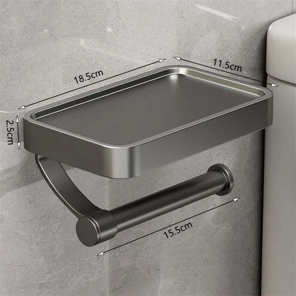 Stainless Steel Toilet Paper Holder with Storage Shelf