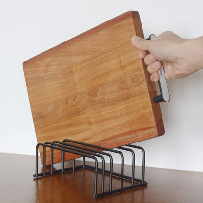 Steel Kitchen Storage Rack – 5-Slot Organiser for Cutting Boards, Baking Trays and Cookbooks