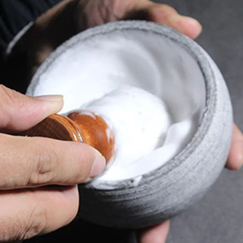 Stoneware Shaving Bowl for Soap and Cream Lather
