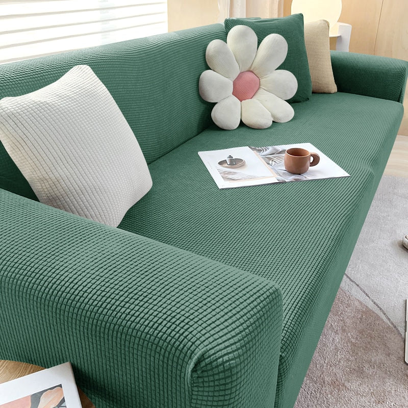 Stretch Sofa Cover with Non-Slip Fit for Standard and L-Shaped Sofas