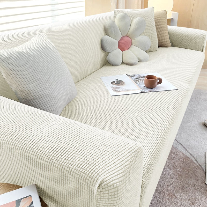 Stretch Sofa Cover with Non-Slip Fit for Standard and L-Shaped Sofas