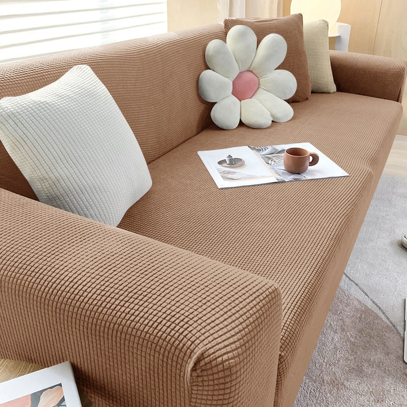Stretch Sofa Cover with Non-Slip Fit for Standard and L-Shaped Sofas