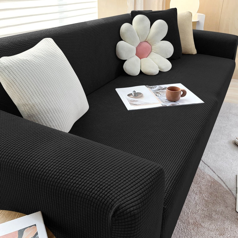 Stretch Sofa Cover with Non-Slip Fit for Standard and L-Shaped Sofas