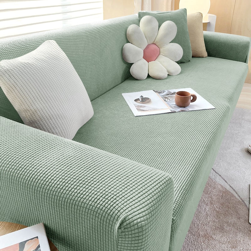 Stretch Sofa Cover with Non-Slip Fit for Standard and L-Shaped Sofas