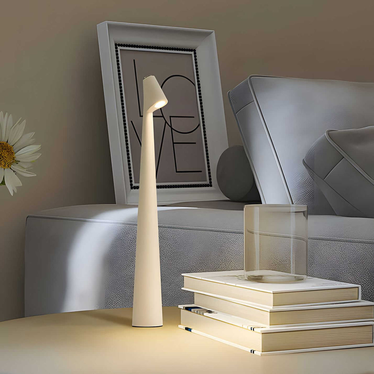 Stylish Dimmable Rechargeable Table Lamp with Slim Aluminium Design