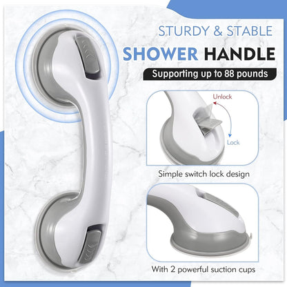 Suction Cup Safety Grab Bar with Non-Slip Grip for Smooth Surfaces