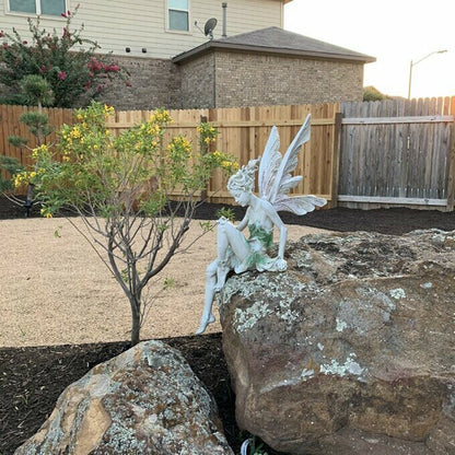 Sunflower Fairy Garden Statue Resin Outdoor Decorative Figurine