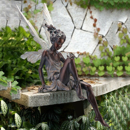 Sunflower Fairy Garden Statue Resin Outdoor Decorative Figurine
