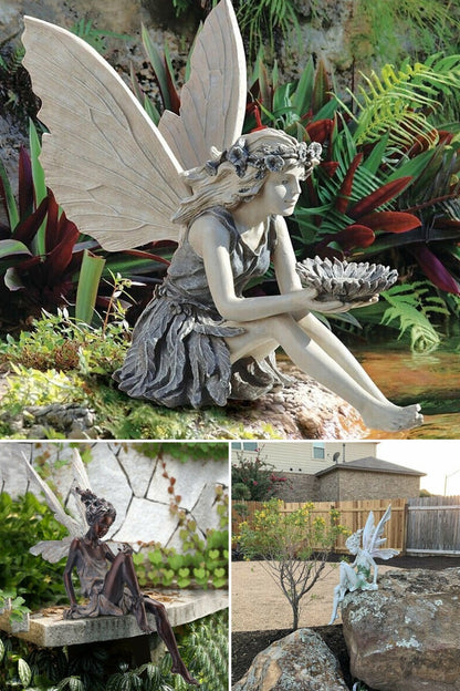 Sunflower Fairy Garden Statue Resin Outdoor Decorative Figurine