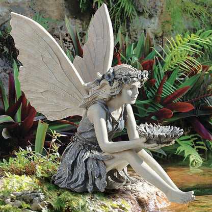 Sunflower Fairy Garden Statue Resin Outdoor Decorative Figurine