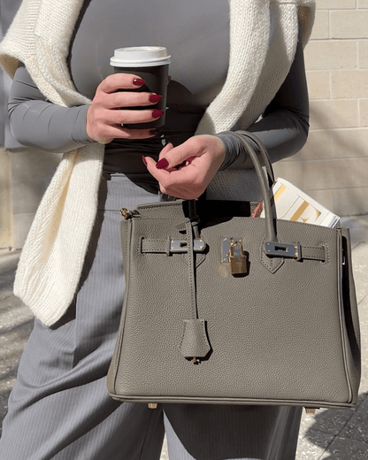 Synthetic Leather Bag with Spacious Interior and Felt Insert Organiser