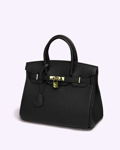 Synthetic Leather Bag with Spacious Interior and Felt Insert Organiser