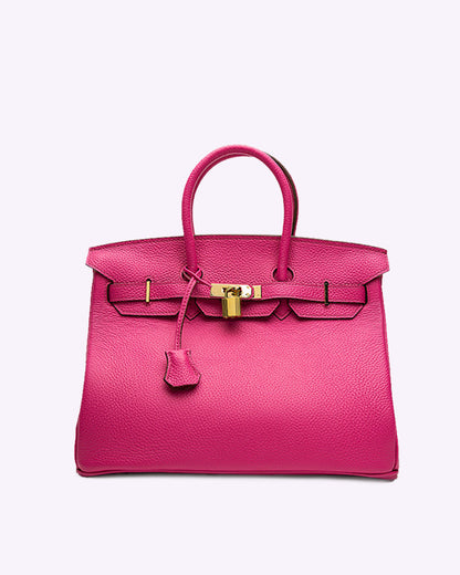 Synthetic Leather Bag with Spacious Interior and Felt Insert Organiser