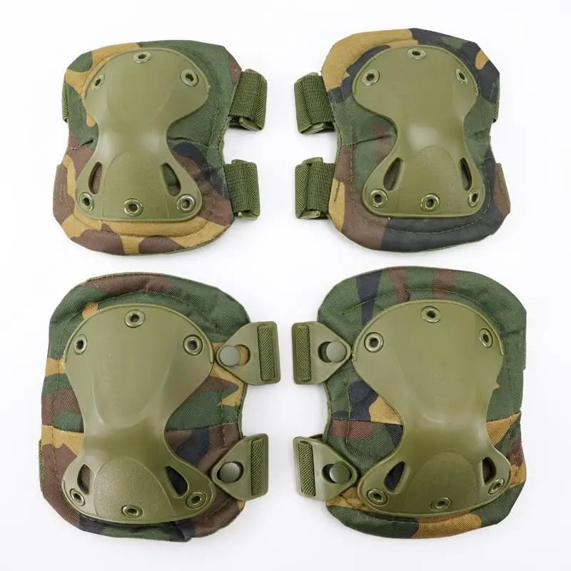 Tactical Knee and Elbow Pads with TPU Shells and Adjustable Straps