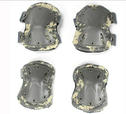 Tactical Knee and Elbow Pads with TPU Shells and Adjustable Straps