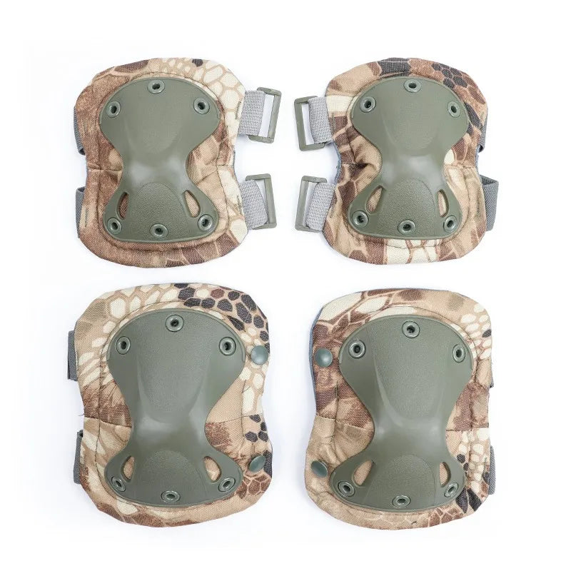 Tactical Knee and Elbow Pads with TPU Shells and Adjustable Straps