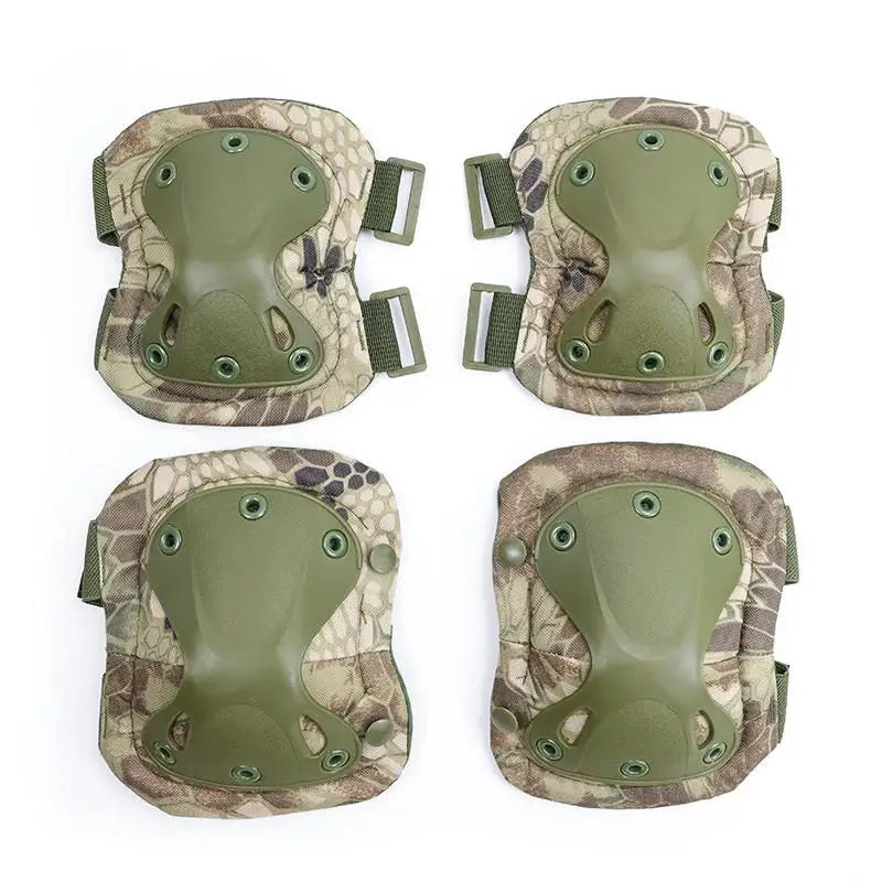 Tactical Knee and Elbow Pads with TPU Shells and Adjustable Straps