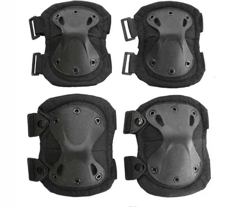 Tactical Knee and Elbow Pads with TPU Shells and Adjustable Straps