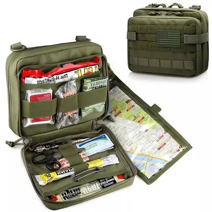 Tactical MOLLE Admin Pouch with Triple Magazine Storage and Elastic Organiser