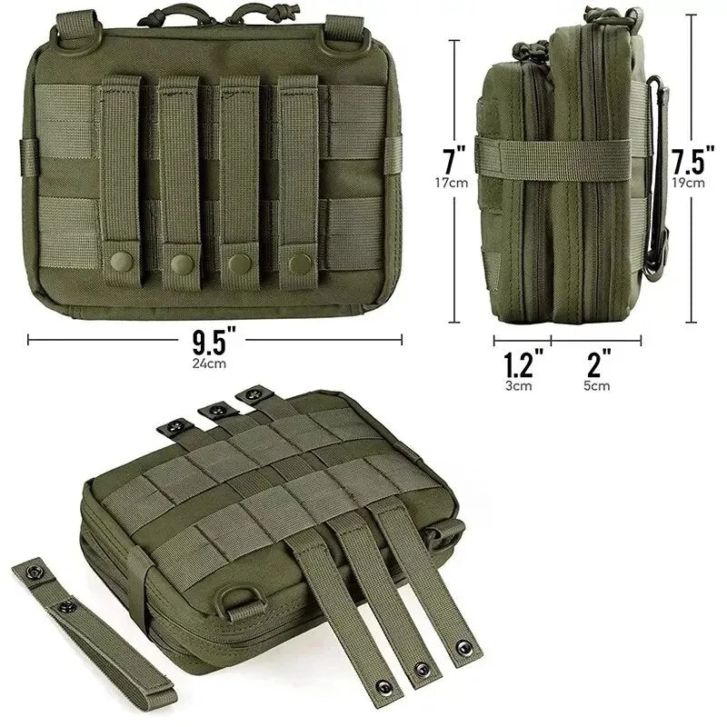 Tactical MOLLE Admin Pouch with Triple Magazine Storage and Elastic Organiser