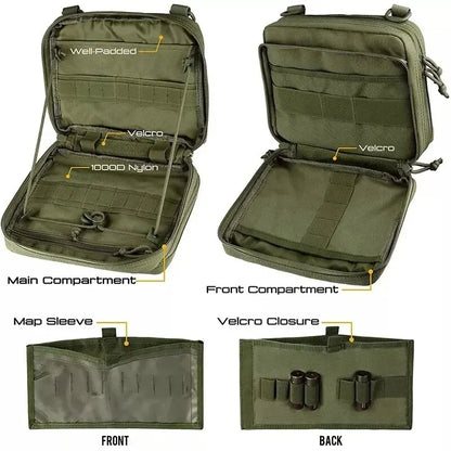 Tactical MOLLE Admin Pouch with Triple Magazine Storage and Elastic Organiser