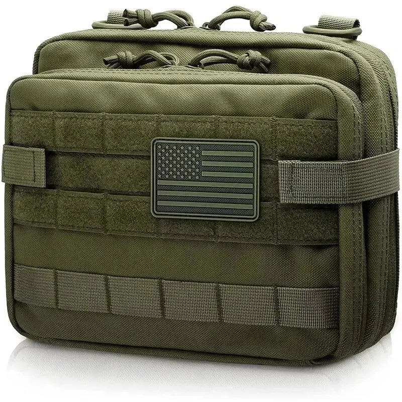 Tactical MOLLE Admin Pouch with Triple Magazine Storage and Elastic Organiser