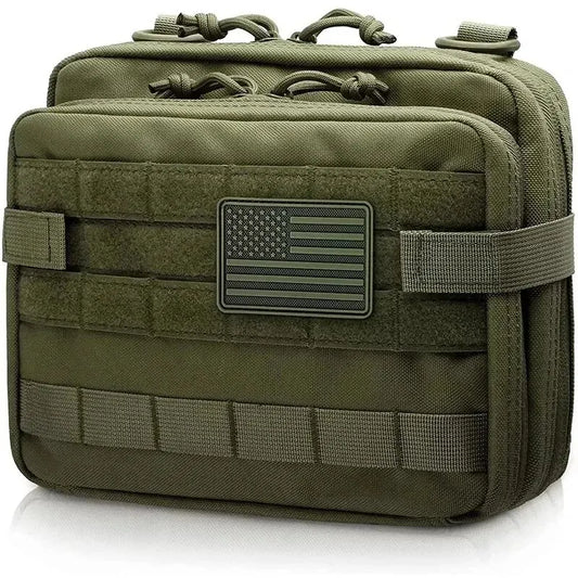 Tactical MOLLE Admin Pouch with Triple Magazine Storage and Elastic Organiser