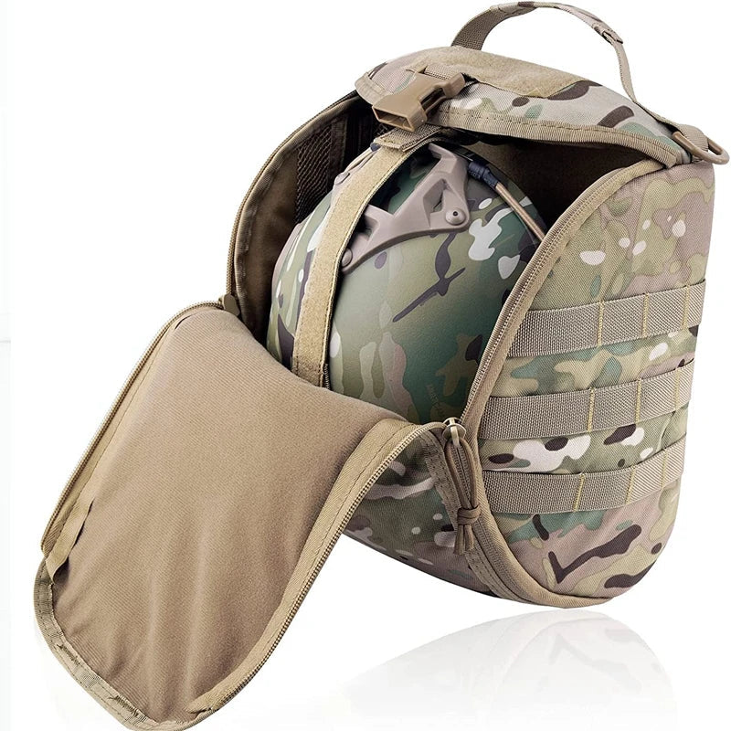 Tactical MOLLE Helmet Bag with 6L Capacity and Protective Inner Lining