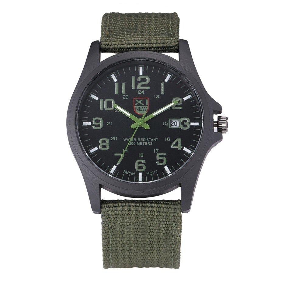 Tactical Men's Watch with LED Night Light and Shock Resistant Case