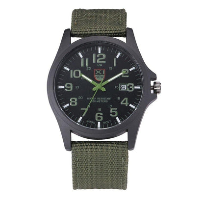 Tactical Men's Watch with LED Night Light and Shock Resistant Case