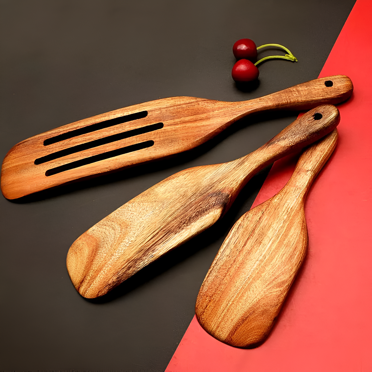 Teak Wood Kitchen Spatula Set for Gentle, Scratch-Free Cooking