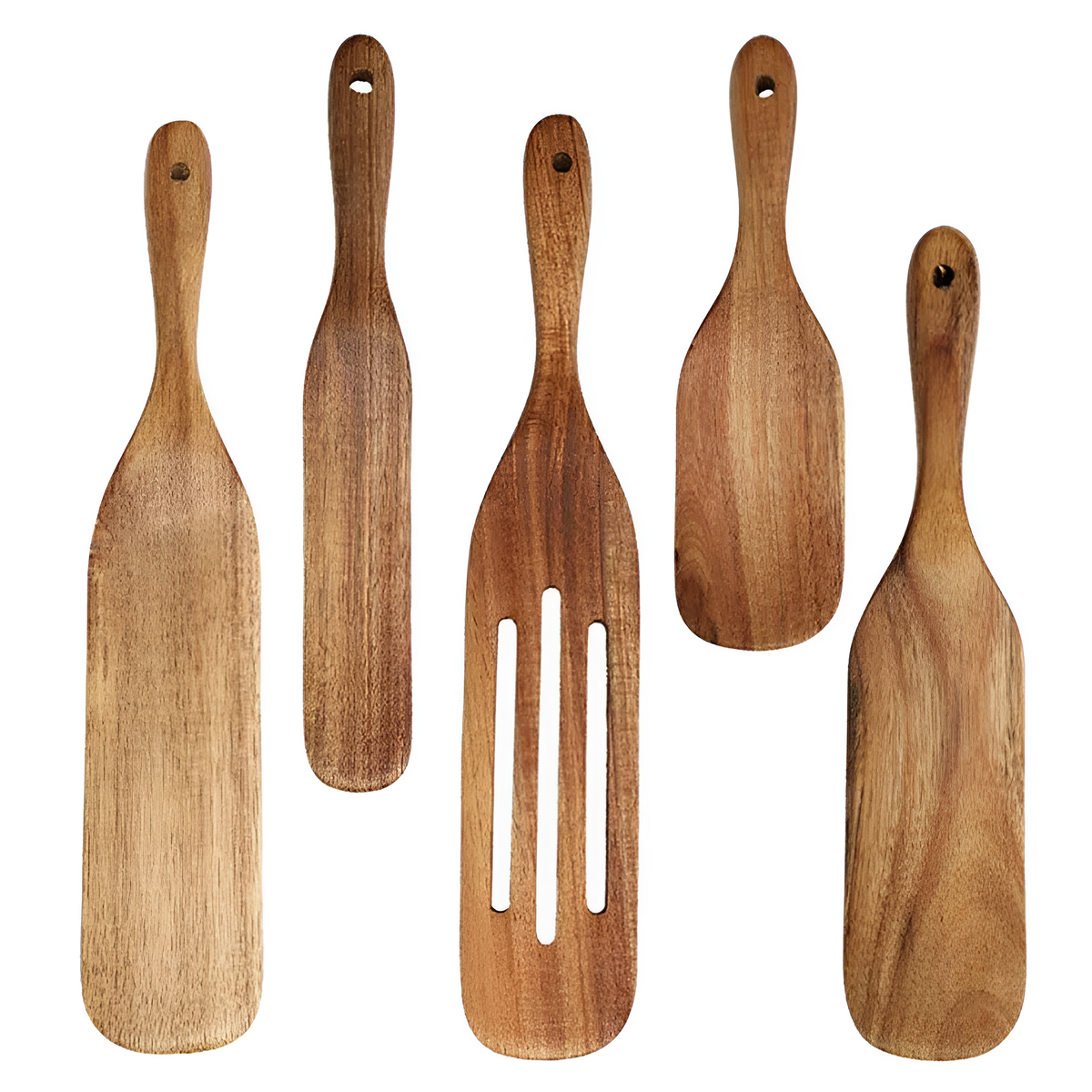 Teak Wood Kitchen Spatula Set for Gentle, Scratch-Free Cooking