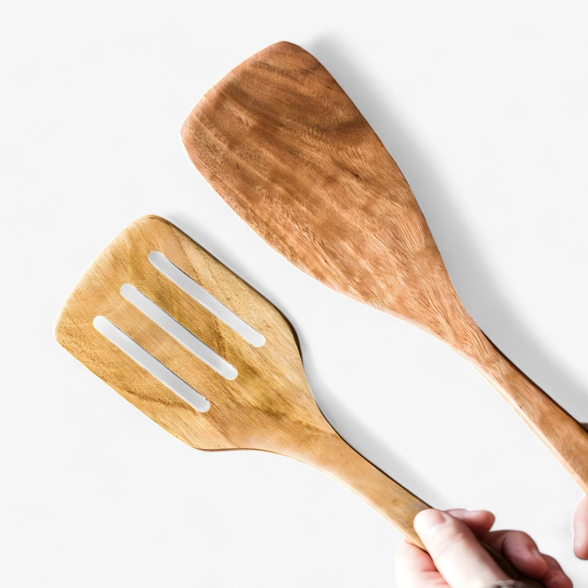 Teak Wood Kitchen Utensil Set with Holder 9 Piece Cooking Tools