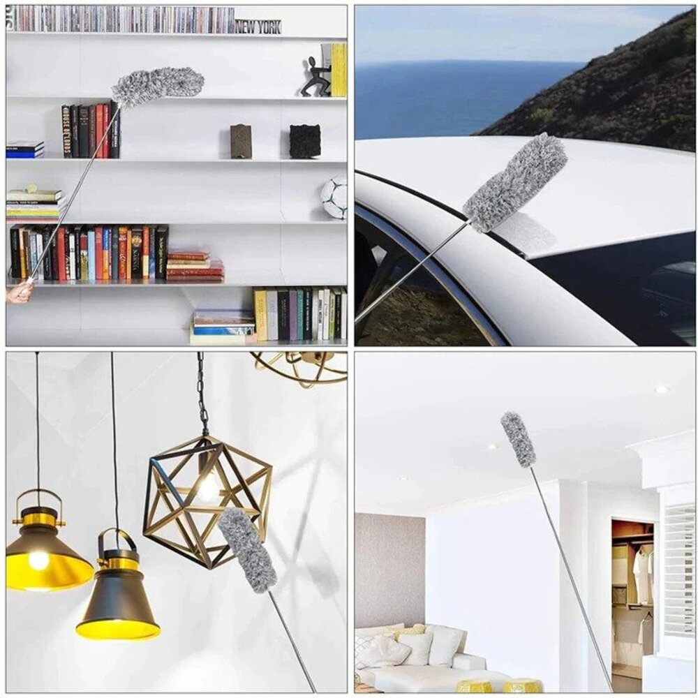 Telescopic Duster with Extendable Reach and Washable Design