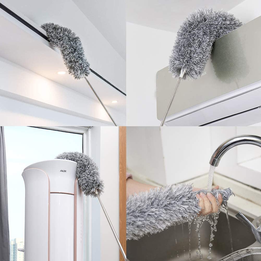 Telescopic Duster with Extendable Reach and Washable Design