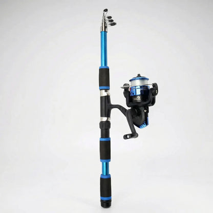 Telescopic Travel Fishing Rod Set with Spinning Reel Baits and Hooks