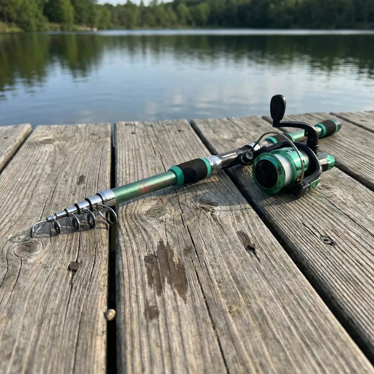 Telescopic Travel Fishing Rod Set with Spinning Reel Baits and Hooks