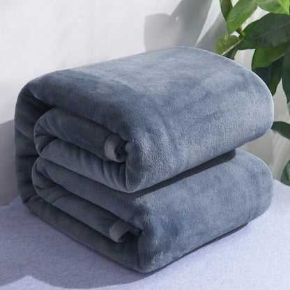 Thick Warm Microfibre Fleece Blanket for Bed and Sofa