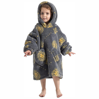 Toddler Hooded Blanket with Sleeves and Front Pockets