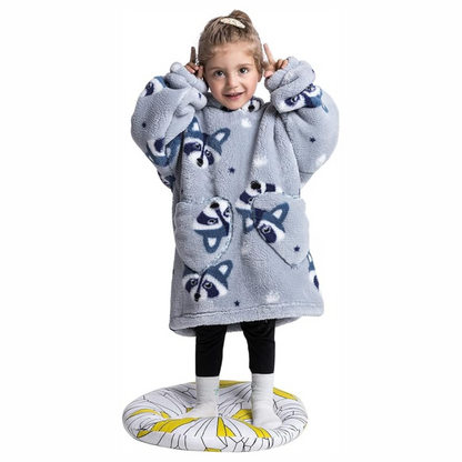 Toddler Hooded Blanket with Sleeves and Front Pockets