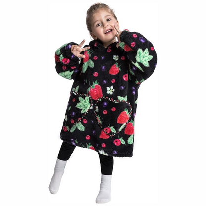 Toddler Hooded Blanket with Sleeves and Front Pockets
