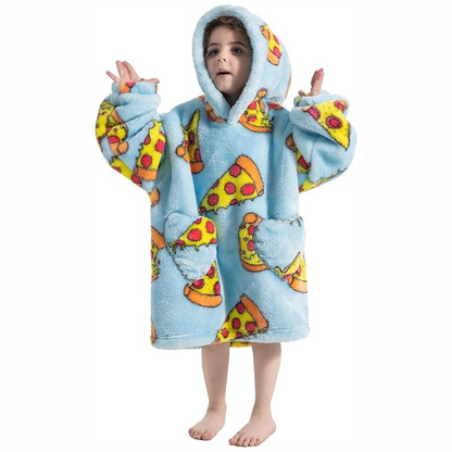 Toddler Hooded Blanket with Sleeves and Front Pockets
