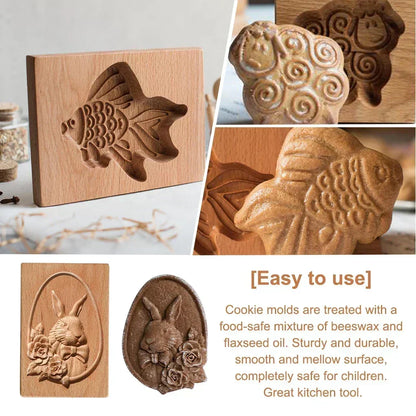 Traditional Wooden Speculaas and Gingerbread Cookie Mould